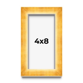 4x8 Inch Shadow Box Frame Vintage Gold Leaf Block Display Frame | Solid Wood 1.5 Inches Deep | 1 Inch Mouding Width | Includes Shatter Resistant Acrylic Plexiglass, Backing and Hanging Hardware