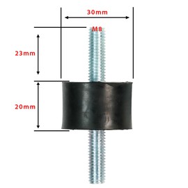 ciciment 4Pcs Anti-Vibration Rubber Mounts, Shock Absorber Silent Block, Double End Studs, Cylindrical Damper for Boat Car Air Compressor Pump (VV M8*23/30 * 20mm)