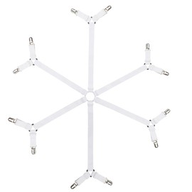 Adjustable Sheet Straps Suspenders,Triangle Crisscross Mattress Holder, Gripper for Bed Sheets,Mattress Covers and Table Covers,6 Side (White)