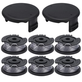 Eyolotu 6Pack F016800569 F016800385 Replacement Strimmer Wire 16Ft(4.9m)/1.6mm Compatible with Bosch ART23SL, ART23-28, ART2300, ART26SL Grass Trimmer, with 2Pack F016F04557 Spool Cover Part