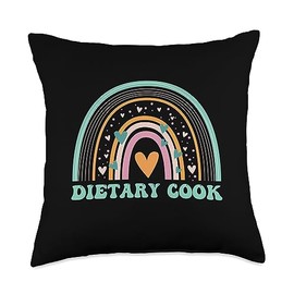 Cute dietary aide cook job Week Appreciation Day Chef Appreciation Week Dietary Cook Aide Woman Throw Pillow, 18x18, Multicolor