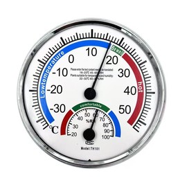 5" Indoor Outdoor Hygrometer/Thermometer, Humidity Gauge Indicator Temperature Humidity Monitor for Home, Office, Garden, Patio, Warehouse