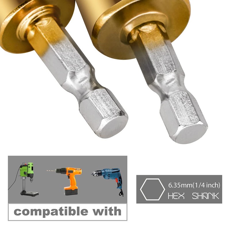 6-Piece HSS Countersink Drill Bit Set 90 Degree Chamfer Countersink