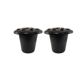 Daisy Dreams Grave Flower Holders with lid pack of 2 Black, Memorial Vases for Graves Strong Plastic Grave Flower Pots Insert in Grave-side, Grave Vase for Grave Decorations