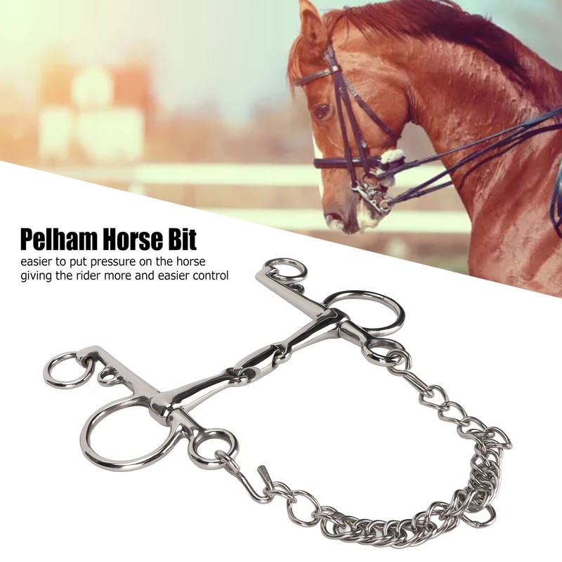 Stainless Steel Horse Pelham Bit Gnaw Resistant Ease of Control