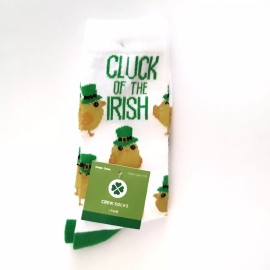 Unbranded St. Patrick's Day Womens Crew Socks Shoe Size 4-10 Chick Cluck of the Irish