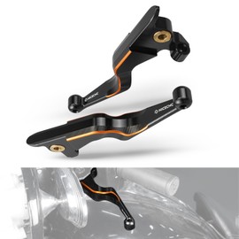 NICECNC Orange Hand Levers Brake Clutch Rod Compatible with Harley Road King Classic FLHRC 2017-2020, Ultra Limited FLHTK 2017-2020Replacement for 42859-06B, 36700249, See Fitment