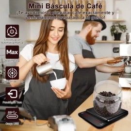 Báscula Café Balanza Digital Cocina Usb Recargable,pantalla