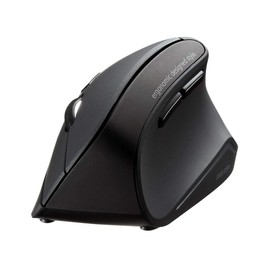 Sanwa Supply MA-ERGBT11N Ergonomic Mouse, Silent, Bluetooth Tendonitis Prevention, Blue LED, 5 Buttons, Large, Black