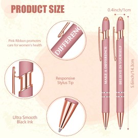 Zonon 12 Pieces Quotes Pen Inspirational Ballpoint Pen Tip Motivational Messages Pen Set Metal Black Ink Pens Encouraging Stylus Pen (Boss Lady, Rose Gold)