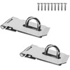 2Pcs Stainless Steel Gate Lock Hasp, Safety Packlock Clasp Lock