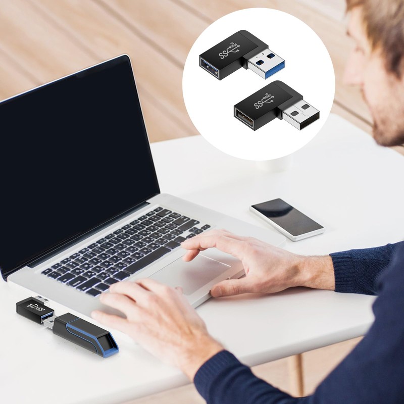 HENGBIRD USB 3.0 Angled Connector 90 Degree, USB Angle Plug
