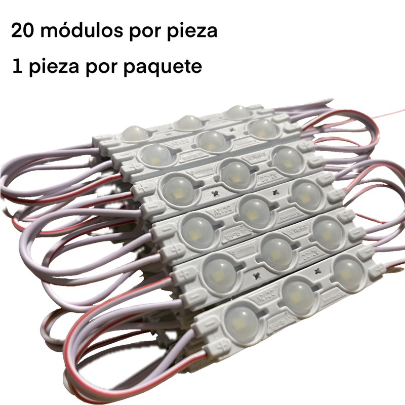 Tira Modulo Luz 3 Led Impermeable Pared Publicidad Iluminacion Auto