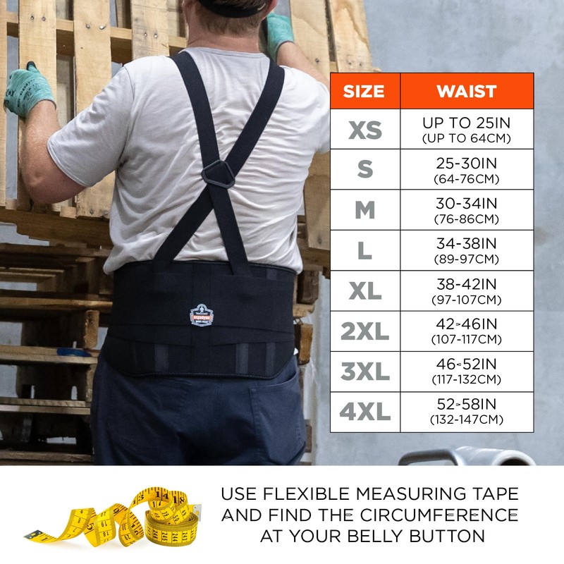 Ergodyne ProFlex 1600 Back Support Brace, 9" Extended Support, High