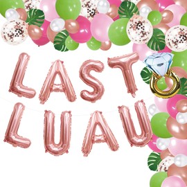 PARLONTY Hawaiian Luau Bachelorette Party Decorations - 75pcs Balloons & Supplies - Pink - Tropical Theme - Bachelorette Party Occasion - Women's Department - Women & Unisex Audience