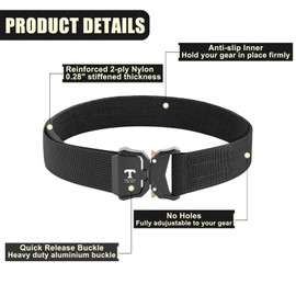 Tactical Battle Belt Quick Release Gun Belt, Reinforced 1.5" Duty Belts Law Enforcement Combat Belt Heavy Duty Rigger Belts