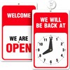 ASSURED SIGNS Will Return Clock Sign, 9.25 x 5.75 Inch,