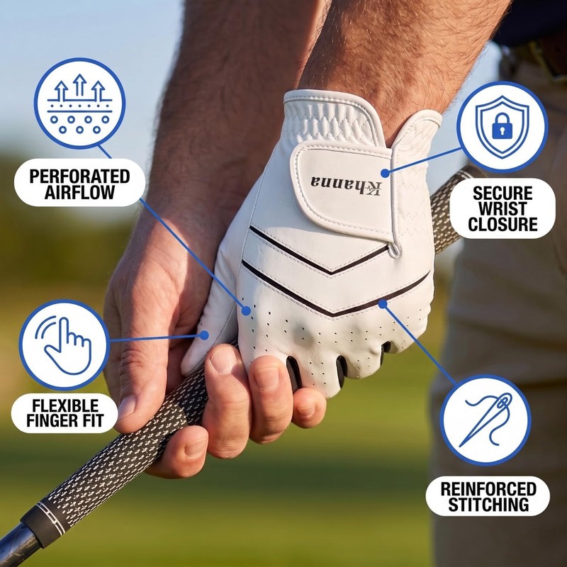 khanna Golf Glove for Men, Left Hand Right Golf Gloves