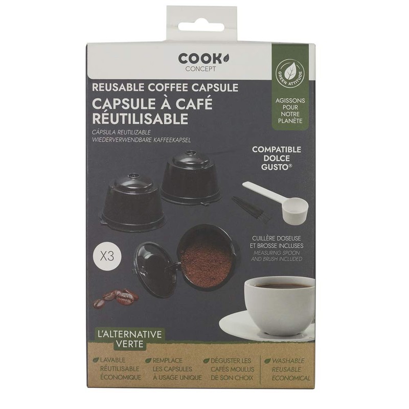 CMP KA4557 CÁPSULAS CAFÉ REUTILIZAB Set of 3 Polypropylene Multi-Coloured