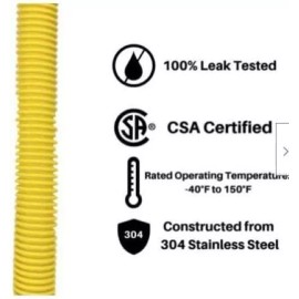 GasFlex Yellow Coated Stainless Steel GAS APPLIANCE CONNECTOR 3/4 - 36 inch