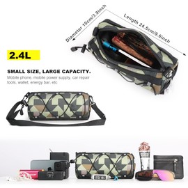 Rhinowalk Bike Handlebar Bag, Bicycle Front Bag Shoulder Bag Storage Bag with Shoulder Strap for Road Mountain Bike Cycling Travel (Camouflage green)