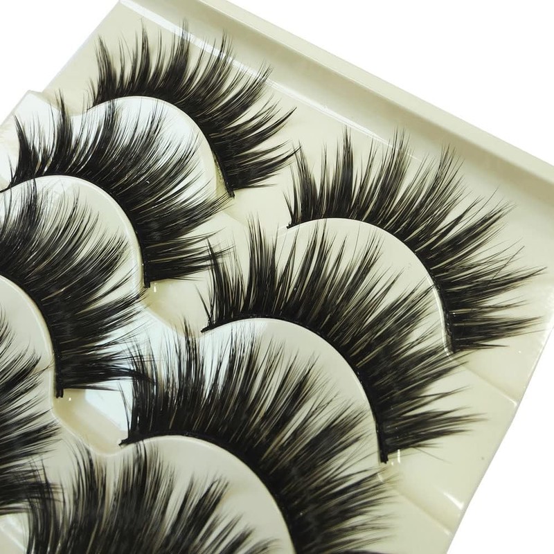 5 Pairs Black Thick Makeup Natural False Eyelashes Eye Lash