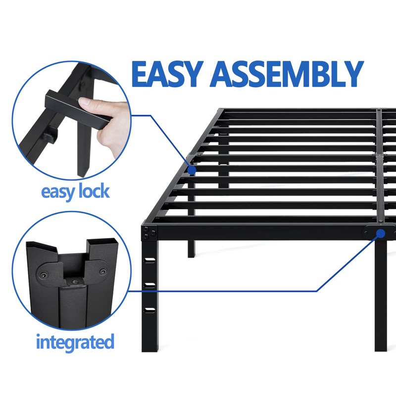 NEW JETO Metal Bed Frame,Queen Size Bed Frame with Storage