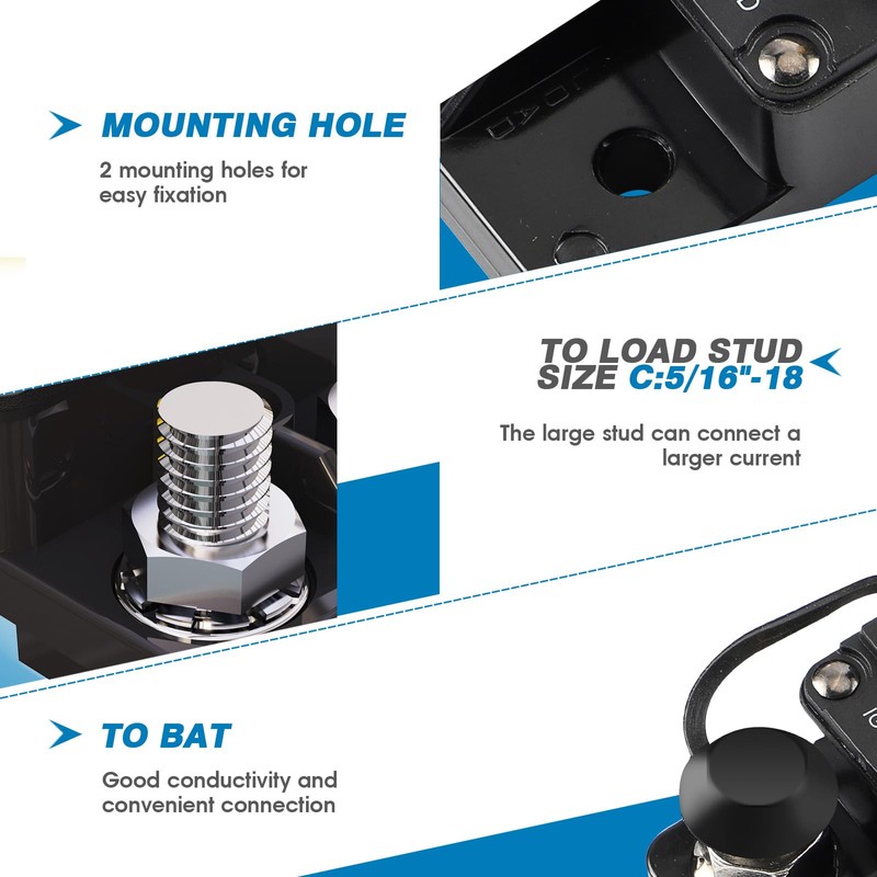 GLOSO E9A Waterproof Breaker Auto Reset (T1) 150A Side by