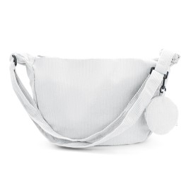 Andiker Crossbody Bag for Women, Canvas Crossbody Bag with 1 Removable Small Bag, Adjustable Strap, Trendy Solid Colour Cross Body Bag for Work, Shopping, Travel, Daily Use, White