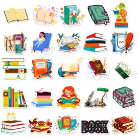100 Pcs Book Stickers Bulk, Reading Sticker for Water Bottles, Library Stickers, Book Accessories for Reading Lovers, Vinyl Waterproof Sticker for Teens Adults Kids Students Teachers