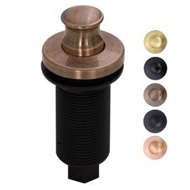 Akicon Antique Copper Garbage Disposal Air Switch Kit with Sink Top Waste Disposal On/Off Push Button with Brass Cover and Plastic, 2-1/2" Max Countertop Thickness (AK79002-AC)