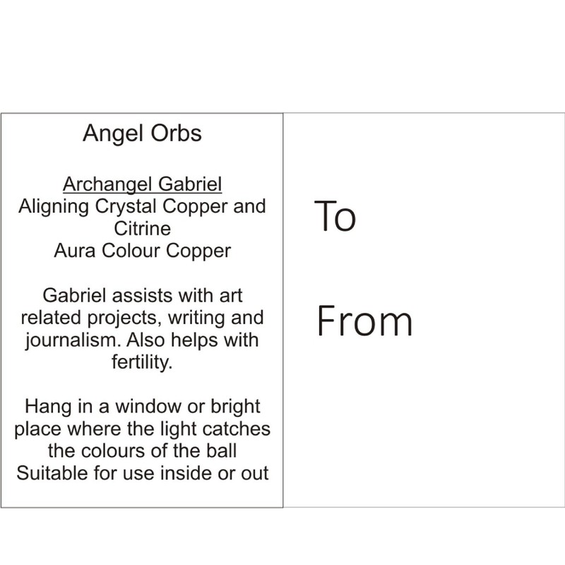 Sienna Glass Angel Orb Archangel Gabriel, Copper