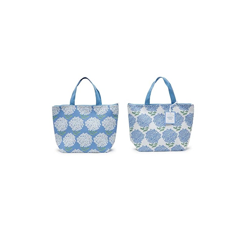 Two's Company Hydrangea Thermal Lunch Tote Bag Assorted 2 Colorways