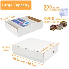 MZONGZI Monster 5 Row Card Storage Box,3900 Count Cards Organizer Box for Collectible Trading Card,Soccer, Baseball Game Cards (5 Row-3 pack)