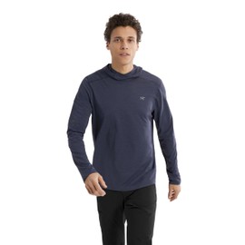 Arc'teryx Cormac Hoody Men's | UPF 40+ Hoody for High-Output Activities | Black Sapphire Heather, Medium