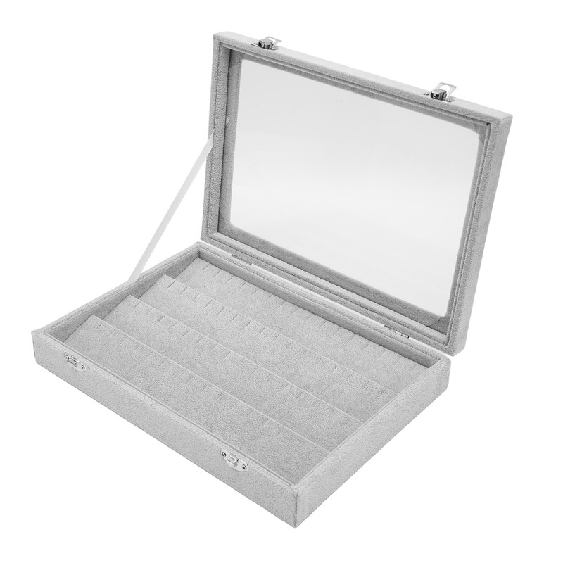 Pin Display Case Transparent Glass Dustproof Pin Collection Display Box
