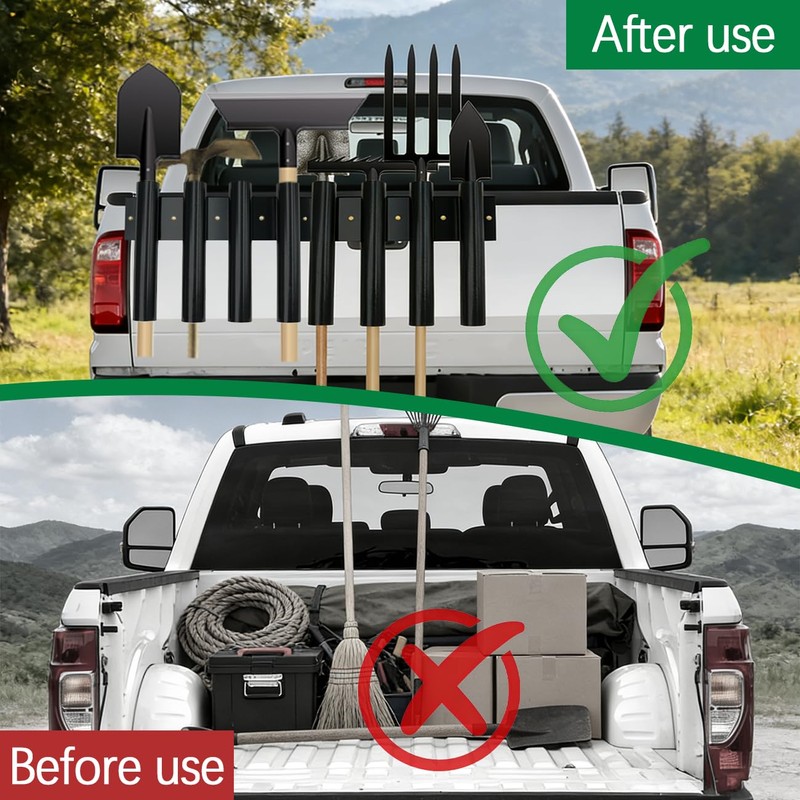 8-Tool Shovel Holder for Truck, Heavy Duty Metal Rack for