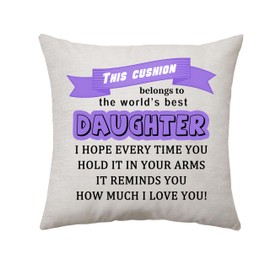 Daughter Gifts from Mum Dad Best Birthday Graduation Gifts Ideas For Adult Daughter To My Daughter Cushion Cover Keepsake Present Gifts for Daughter on Christmas Valentines Mothers Day (Daughter)