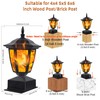 Dynaming Solar Flame Post Lights Outdoor, Solar Powered Lamps Fence