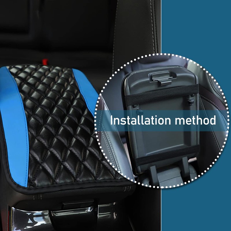 Ziciner Leather Car Center Console Armrest Pad, PU Waterproof Auto