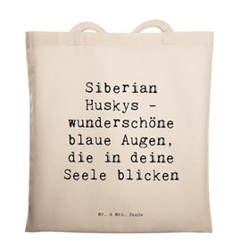 Mr. & Mrs. Panda Tragetasche Spruch Siberian Husky Augenzauber - Geschenk, einzigartig, Hunderasse, Treue Hunde, Beutel, Blaue Augen, Umhängetasche,