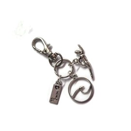 SWIMMING themed charm bag clip keyring gift, love to swim cold water lake sea swimmer birthday present swimming lover novelty favors