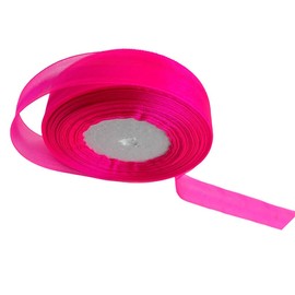 Heyiwell Rose Red Organza Chiffon Stain Sheer Ribbons for Crafts Bows Gift Wrapping Bouquets Wedding Party Decoration 1" Inch x 50Yard