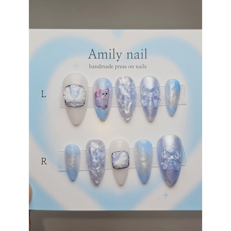 Angel Core [Handmade Nail Tips] Emily Nail - Mini Short