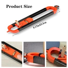 Contour Gauge Profile Scribing Tool, Profile Scribing Tool for Tiling, Flooring, Welding, Carpet Laying, Copy Profile Measuring Carpenter Tools(Oval profilerOrange Black)