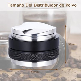 Distribuidor de Café de Tamper de Acero Inoxidable - 51 MM Tamper de Café Espresso, Nivelador de Café, Nivelador de Café de Doble Cabeza, Profundidad Ajustable Ambos Lados, Manipuladores de Mano