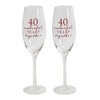 Happy 40th Ruby Anniversary Pair Of Champagne Glasses