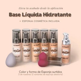 Base De Maquillaje Hidratante + Esponja Ultramo Full Cover