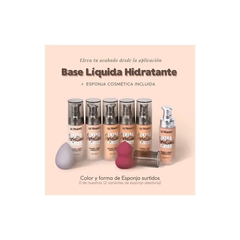 Base De Maquillaje Hidratante + Esponja Ultramo Full Cover