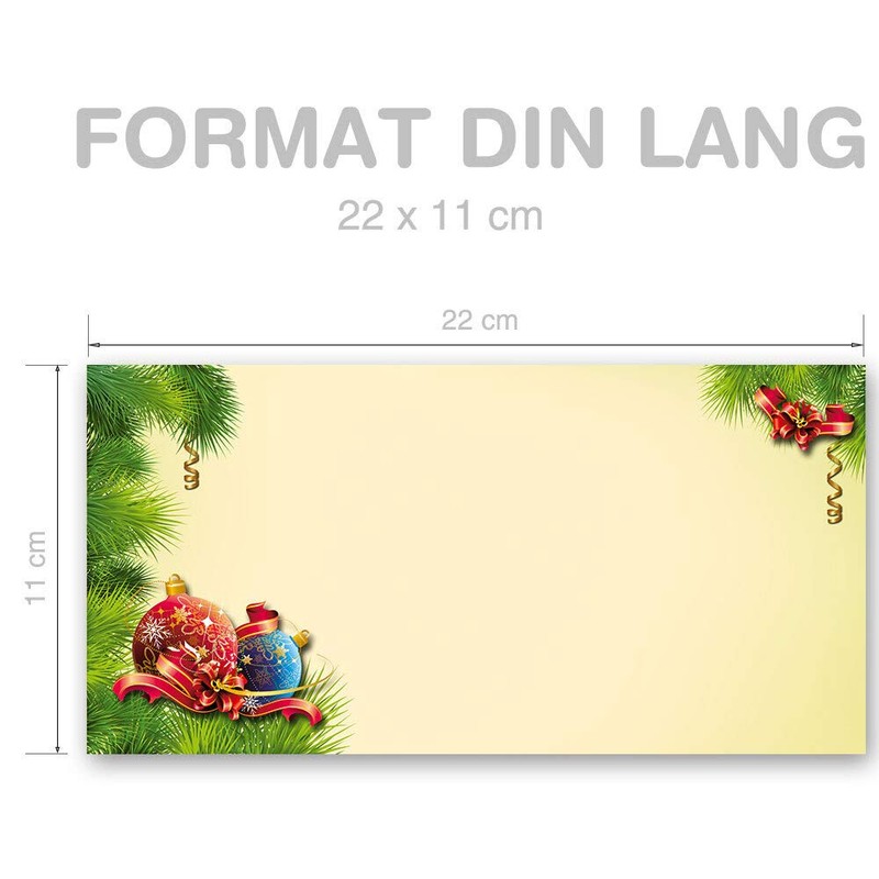 Envelopes Christmas Decoration Pack of 50 Envelopes (Without Window) DIN